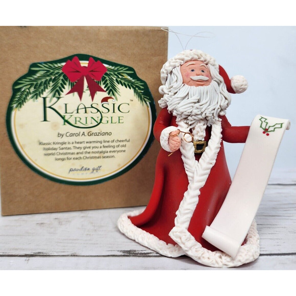 Klassic Kringle Ornament/Standing, 'Santa's Secret', Holding the Naughty List - Picture 1 of 10